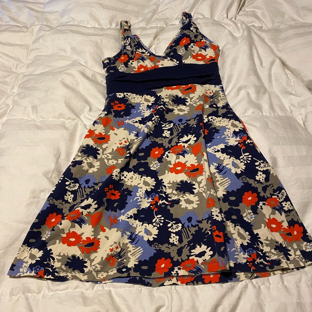 Patagonia Floral Dress in Blue and Orange